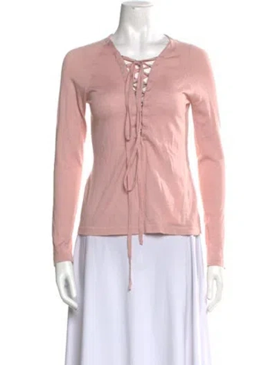 Pre-owned Tom Ford Cashmere Tie Neck Sweater In Pink