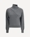Tom Ford Wrap Collar Cashmere Blend Sweater In Gray
