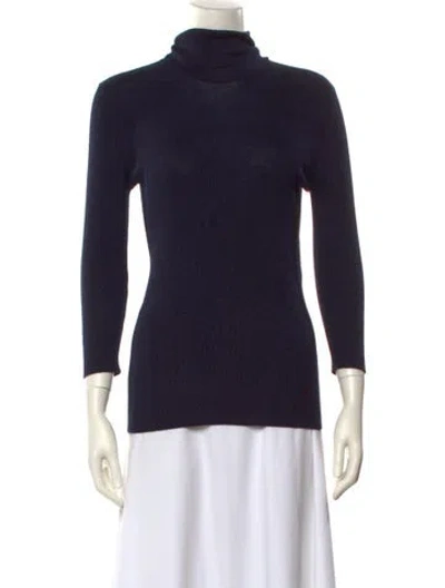 Pre-owned Tom Ford Cashmere Turtleneck Sweater In Blue