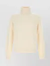 Tom Ford Cashmere Turtleneck Sweater With Ribbed Cuffs And Hem In Neutral