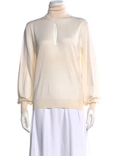 Pre-owned Tom Ford Cashmere Turtleneck Top W/ Tags In Neutral