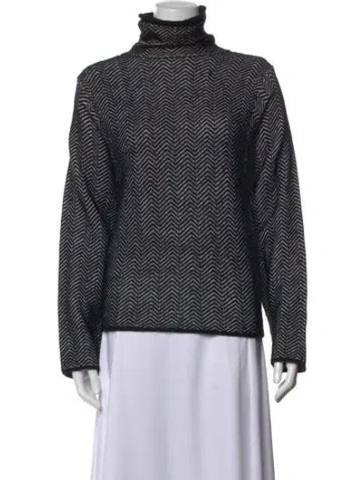 Pre-owned Tom Ford Cashmere Tweed Pattern Sweater In Black