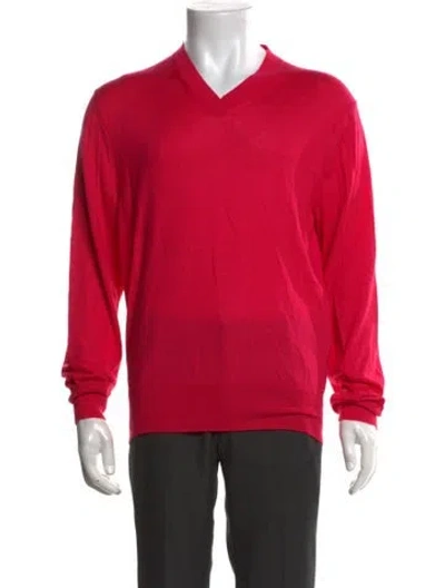 Pre-owned Tom Ford Cashmere V-neck Pullover In Pink
