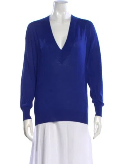 Pre-owned Tom Ford Cashmere V-neck Sweater In Blue
