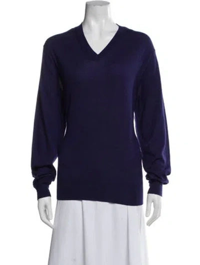 Pre-owned Tom Ford Cashmere V-neck Sweater In Blue