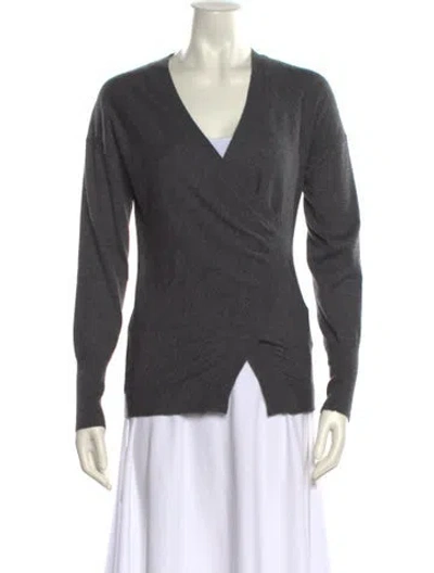 Pre-owned Tom Ford Cashmere V-neck Sweater In Gray