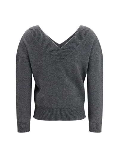 Tom Ford Cashmere V-neck Sweater In Gray
