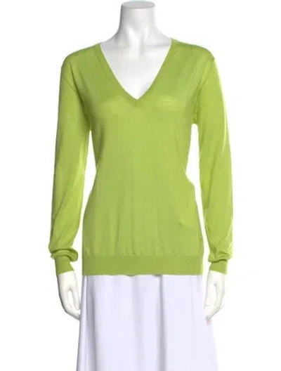 Pre-owned Tom Ford Cashmere V-neck Sweater In Green