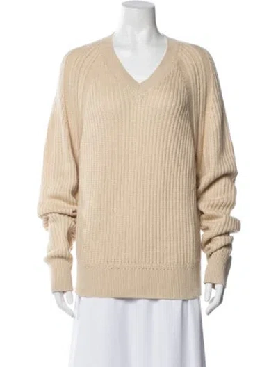 Pre-owned Tom Ford Cashmere V-neck Sweater In Neutral