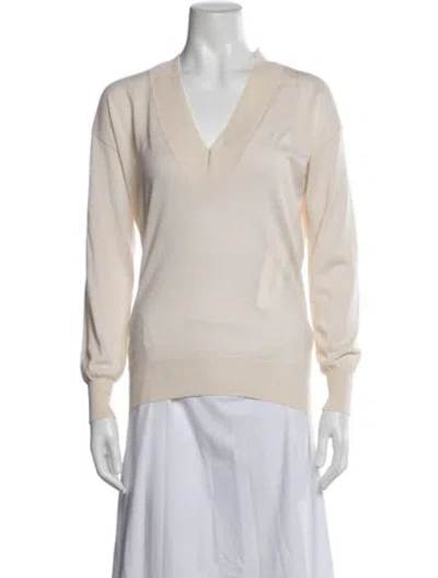 Pre-owned Tom Ford Cashmere V-neck Sweater In Neutrals