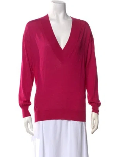 Pre-owned Tom Ford Cashmere V-neck Sweater In Pink