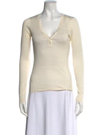 Pre-owned Tom Ford Cashmere V-neck Top In Neutrals