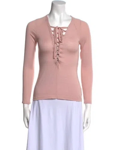 Pre-owned Tom Ford Cashmere V-neck Top In Pink