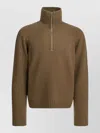 Tom Ford Cashmere Wool Blend Half Zip Pullover In Brown