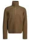 Tom Ford Cashmere Wool Blend Half Zip Pullover In Green