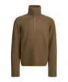 Tom Ford Cashmere Wool Blend Half Zip Pullover In Brown