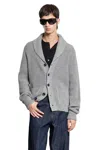 Tom Ford Knitted Shawl Collar Cardigan In Grey Wool In Gray