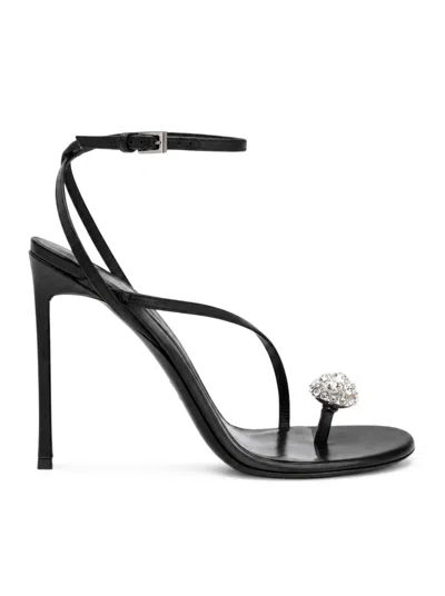 Tom Ford Cassia Satin And Crystal Ankle-strap Sandals In Black