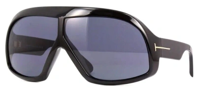 Pre-owned Tom Ford Cassius 965 01a Shiny Black / Gray Sunglasses Tf965 01a 78mm