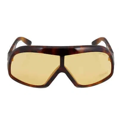 Pre-owned Tom Ford Cassius Amber Mask Unisex Sunglasses Ft0965 52e 78 Ft0965 52e 78 In Yellow