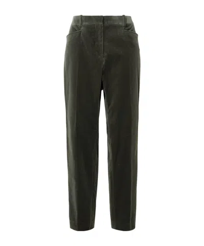 Tom Ford Cotton-blend Velvet Straight-leg Trousers In Green