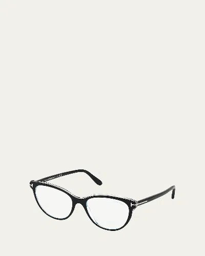 Tom Ford Cat-eye Acetate Optical Frames In Black