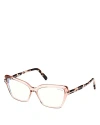 Tom Ford Blue Light Blocking Acetate Cat-eye Glasses In Pink