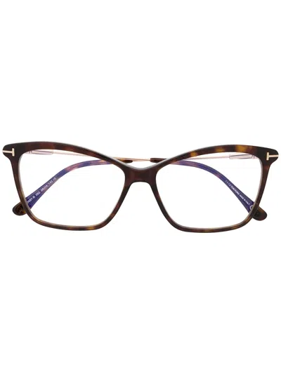 Tom Ford Cat-eye Frame Glasses In Brown