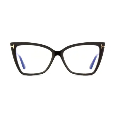 Tom Ford Cat-eye Frame Glasses Glasses In 001 Nero Lucido