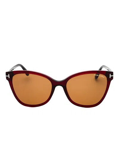 Tom Ford Cat-eye Frame Sunglasses In Red