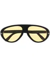 Tom Ford Camillo-02 Pilot-frame Sunglasses In Black