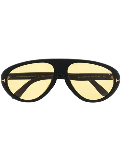 Tom Ford Camillo-02 Pilot-frame Sunglasses In Black