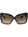 Tom Ford Havana Acetate Sunglasses In Brown