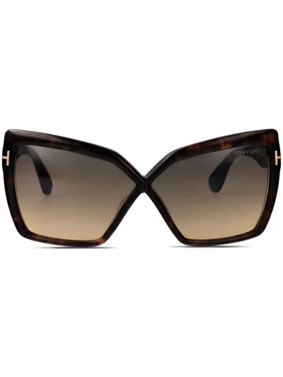 Tom Ford Cat-eye Frame Sunglasses In Brown