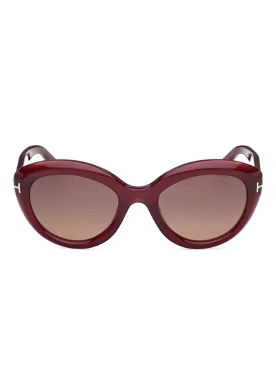 Tom Ford Cat-eye Frame Sunglasses In Burgundy