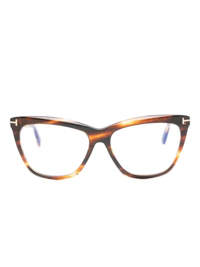 Tom Ford Cat-eye Glasses In Brown