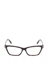 Tom Ford 56mm Blue Block Rectangular Eyeglasses In Brown