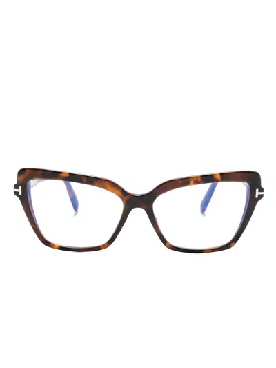 Tom Ford Cat-eye Glasses In Brown