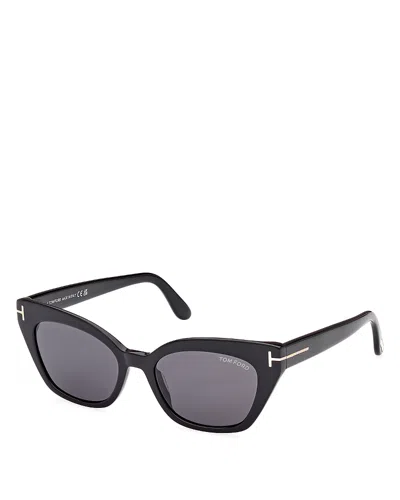 Tom Ford Cat Eye Sunglasses, 52mm In Black/smoke