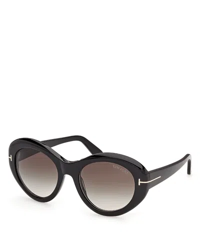 Tom Ford Cat Eye Sunglasses, 54mm In Brown