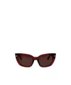 Tom Ford Pilot-frame Sunglasses In Burgundy