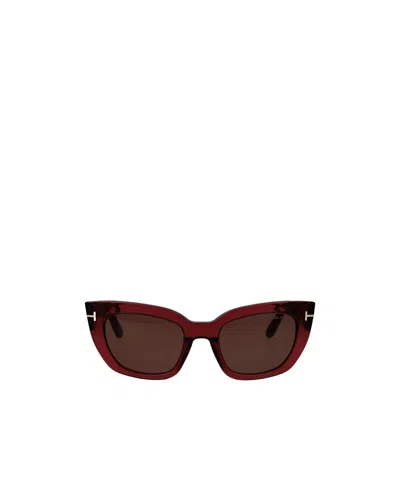 Tom Ford Cat Eye Sunglasses In Burgundy