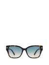 Tom Ford Cat-eye Sunglasses Sunglasses In 52p Avana Scura / Verde Grad