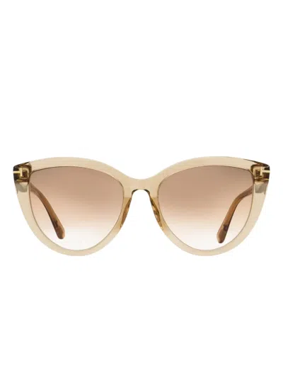 Tom Ford Cat-eye Teacup Frame Sunglasses In Neutral