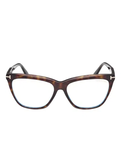 Tom Ford Cat-eye Tortoiseshell Glasses In Brown