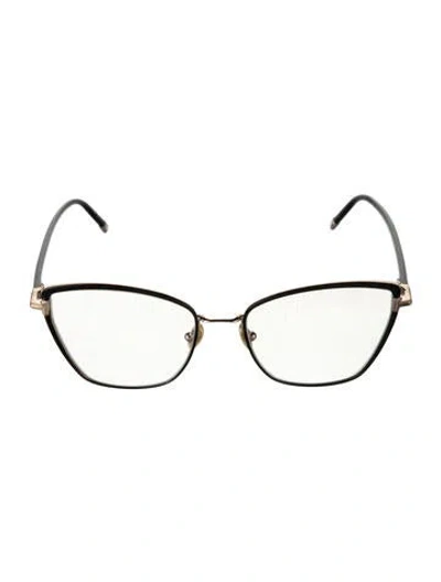 Pre-owned Tom Ford Cat-eye Eyeglasses In Black