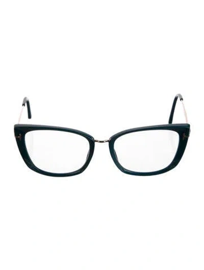 Pre-owned Tom Ford Cat-eye Eyeglasses In Blue