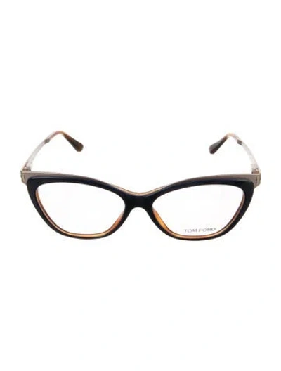 Pre-owned Tom Ford Cat-eye Eyeglasses In Brown