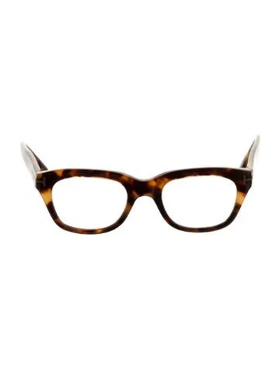 Pre-owned Tom Ford Cat-eye Eyeglasses In Brown