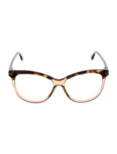 Pre-owned Tom Ford Cat-eye Eyeglasses In Brown